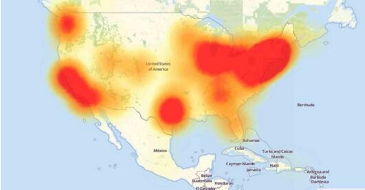 美国遭DDOS攻击1